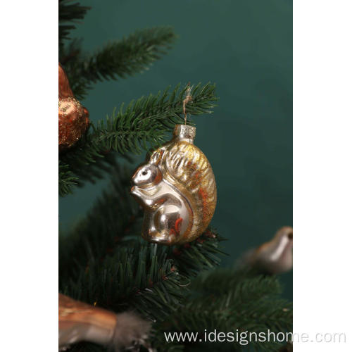 Autumn Glass Squirrel Hanging Decoration